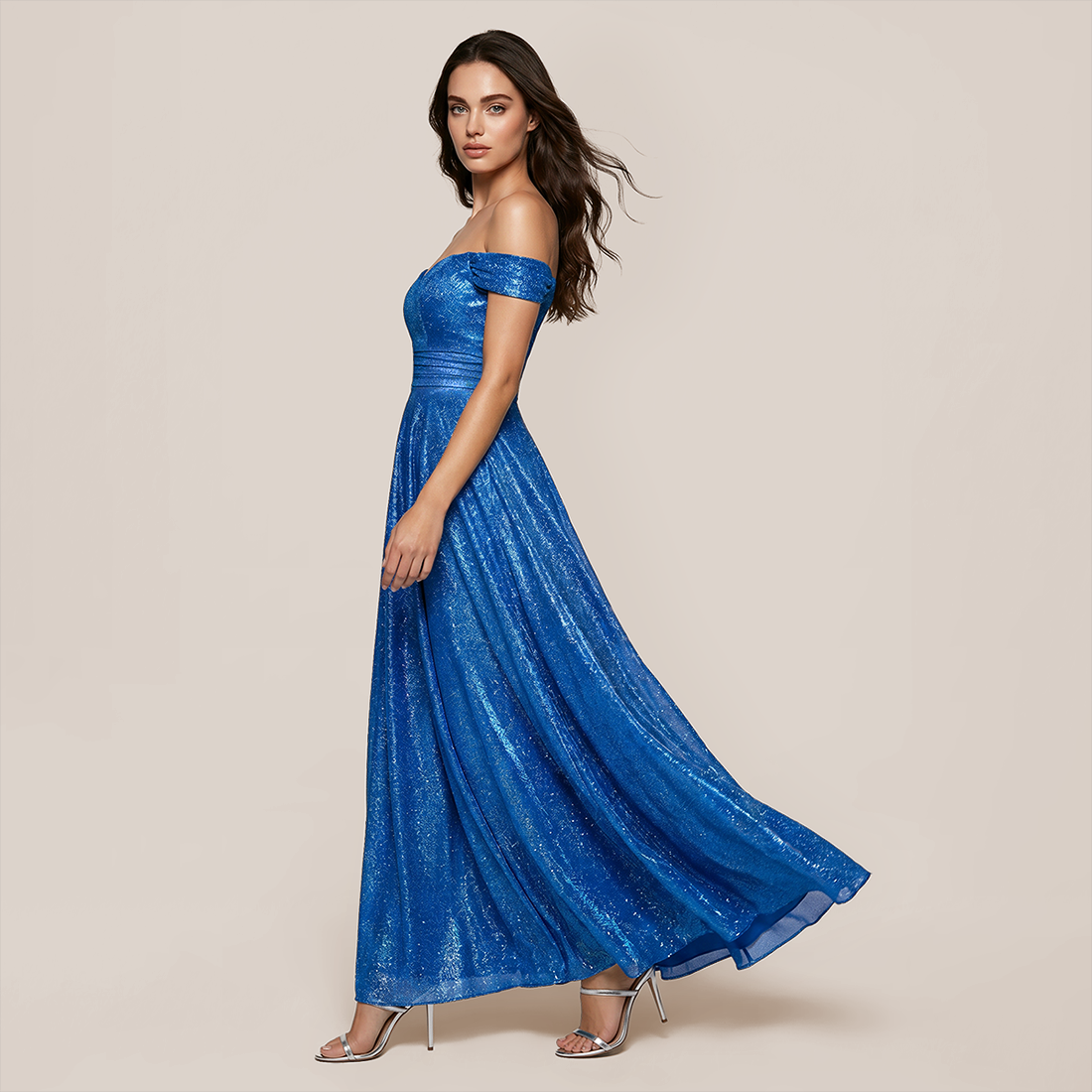 Formal Evening Maxi Fit & Flare Sequin Elegant Dress - Wholesale Dresses Low MOQ - MYTHSIS