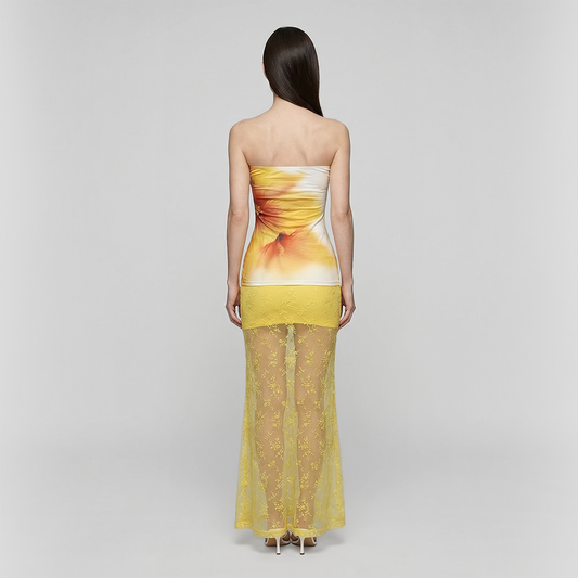 Vacation Maxi Bodycon Mesh Romantic Sleeveless Dress - MYTHSIS