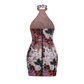 Date Night Mini Bodycon Sequin Glam Halter Neck Floral Embroidery Backless Dress - MYTHSIS