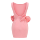 Date Night Mini Bodycon Polyester Sexy 3D Floral Sleeveless Open Back Dress - MYTHSIS