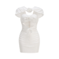 Date Night Mini Bodycon Mesh Sexy 3D Floral Cutout Sleeveless Dress - MYTHSIS