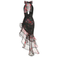 Vacation Maxi A-Line Polyester Elegant Halter Neck Open Back Ruffle Dress - MYTHSIS