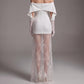 【Party & Event】 Maxi Bodycon Polyester Sexy Off-Shoulder Mesh Spliced - MYTHSIS