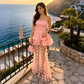 Wholesale Women's Off-Shoulder Polka-Dot Mesh Ruffle Maxi Dress