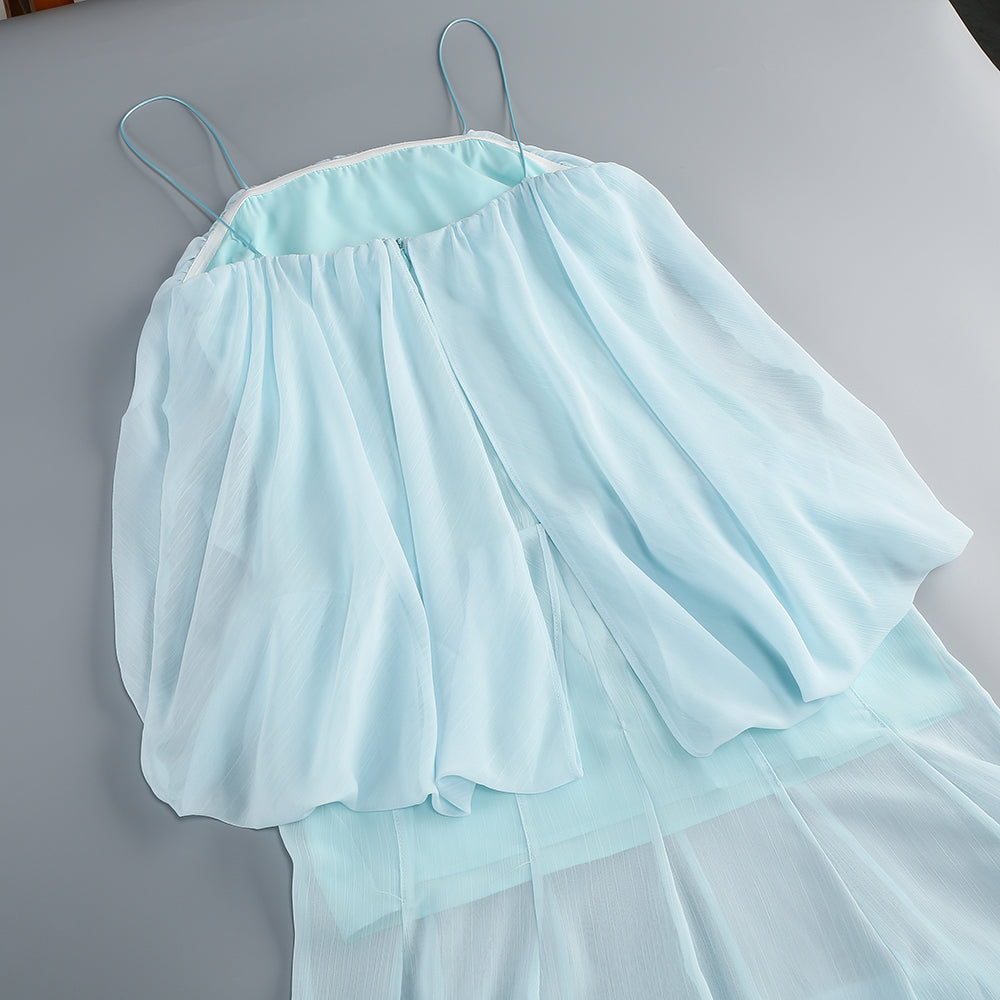 Wholesale Women's Sheer Gauze Ribbon Maxi Dress