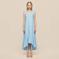 Casual Everyday Maxi A-Line Polyester Simple Deep V-Neck Asymmetric Dress - MYTHSIS