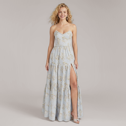 Vacation Maxi A-Line Chiffon Elegant Floral Print Dress - MYTHSIS