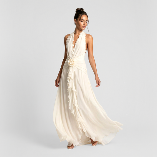 Sexy V-neck sleeveless Maxi dress