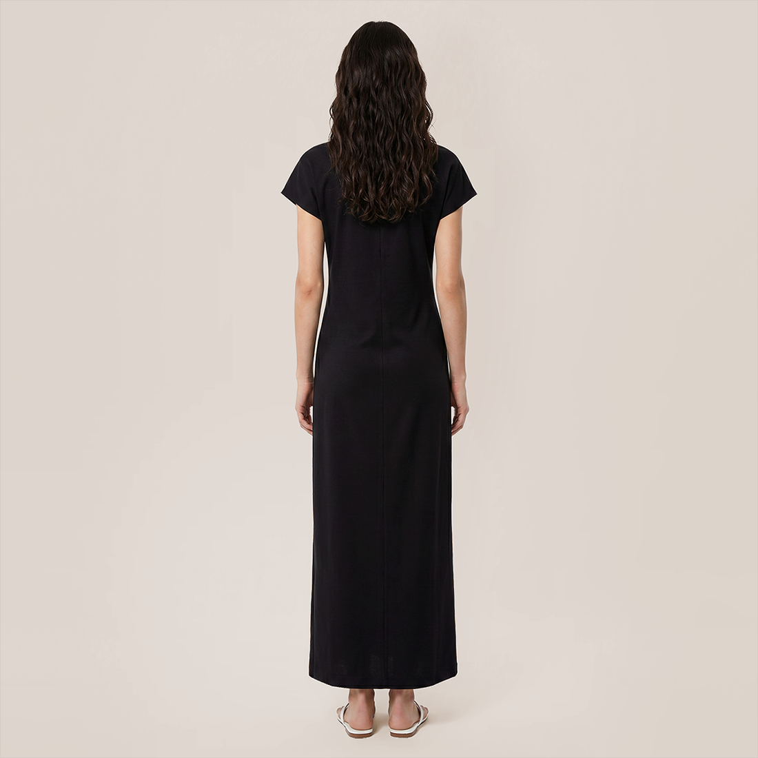 【Casual Everyday】 Midi A-Line Polyester Chic Round Neck Ruched Short Sleeve Dress - MYTHSIS