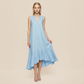 Casual Everyday Maxi A-Line Polyester Simple Deep V-Neck Asymmetric Dress - MYTHSIS