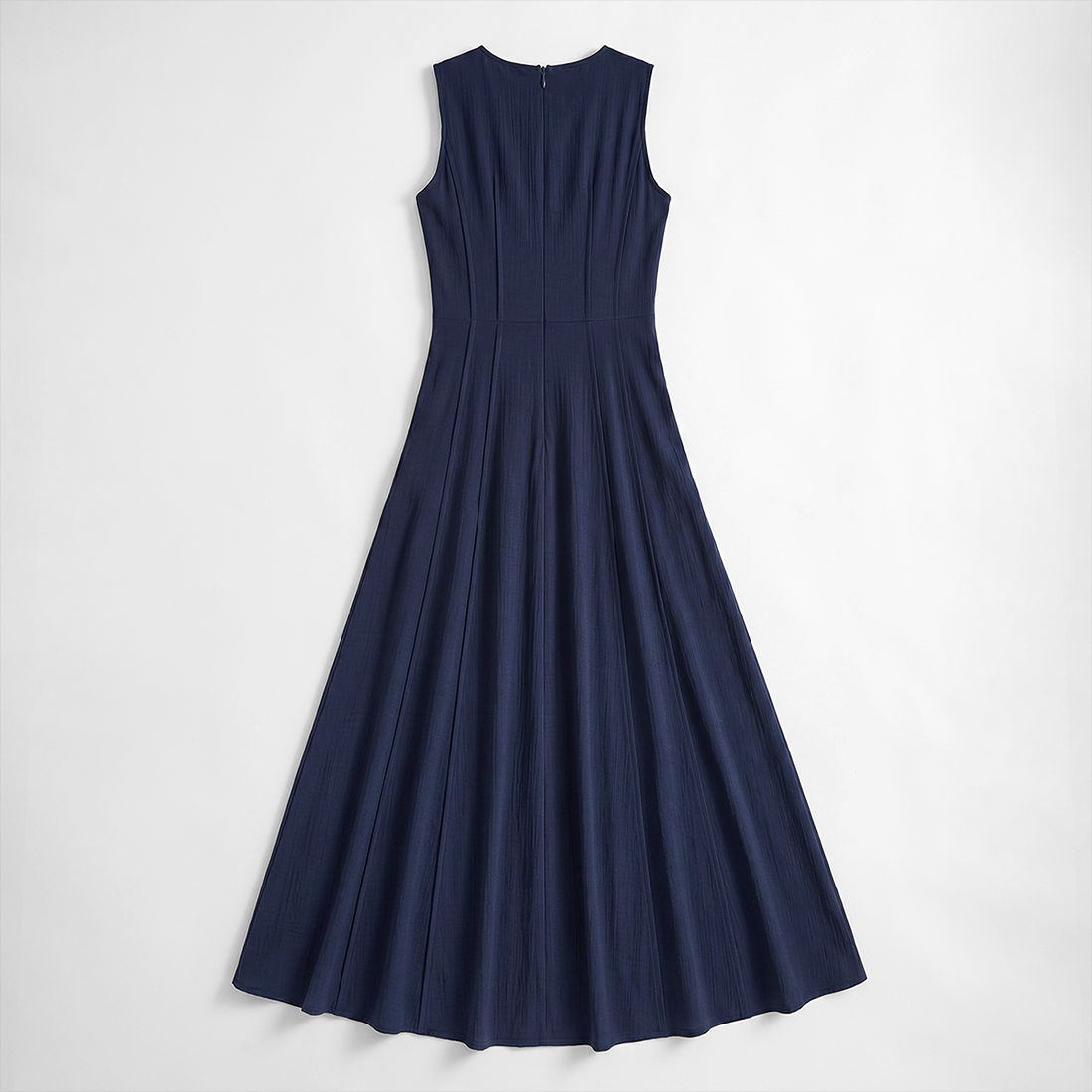 Casual Everyday Maxi A-Line Polyester Chic Round Neck Ruched Sleeveless Dress - MYTHSIS