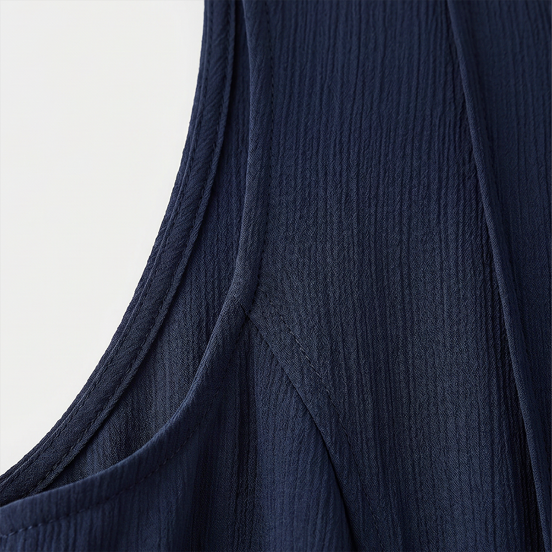 Casual Everyday Maxi A-Line Polyester Chic Round Neck Ruched Sleeveless Dress - MYTHSIS