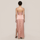 Graduation & Prom Maxi A-Line Polyester Sexy Halter Neck Cutout Slit Dress - MYTHSIS