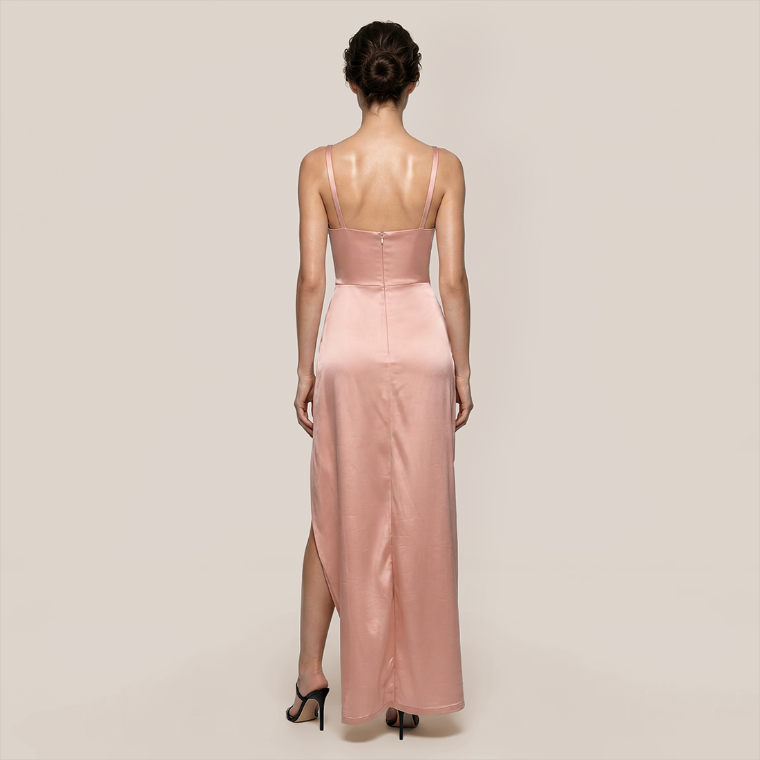 Graduation & Prom Maxi A-Line Polyester Sexy Halter Neck Cutout Slit Dress - MYTHSIS