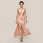 Graduation & Prom Maxi A-Line Polyester Sexy Halter Neck Cutout Slit Dress - MYTHSIS