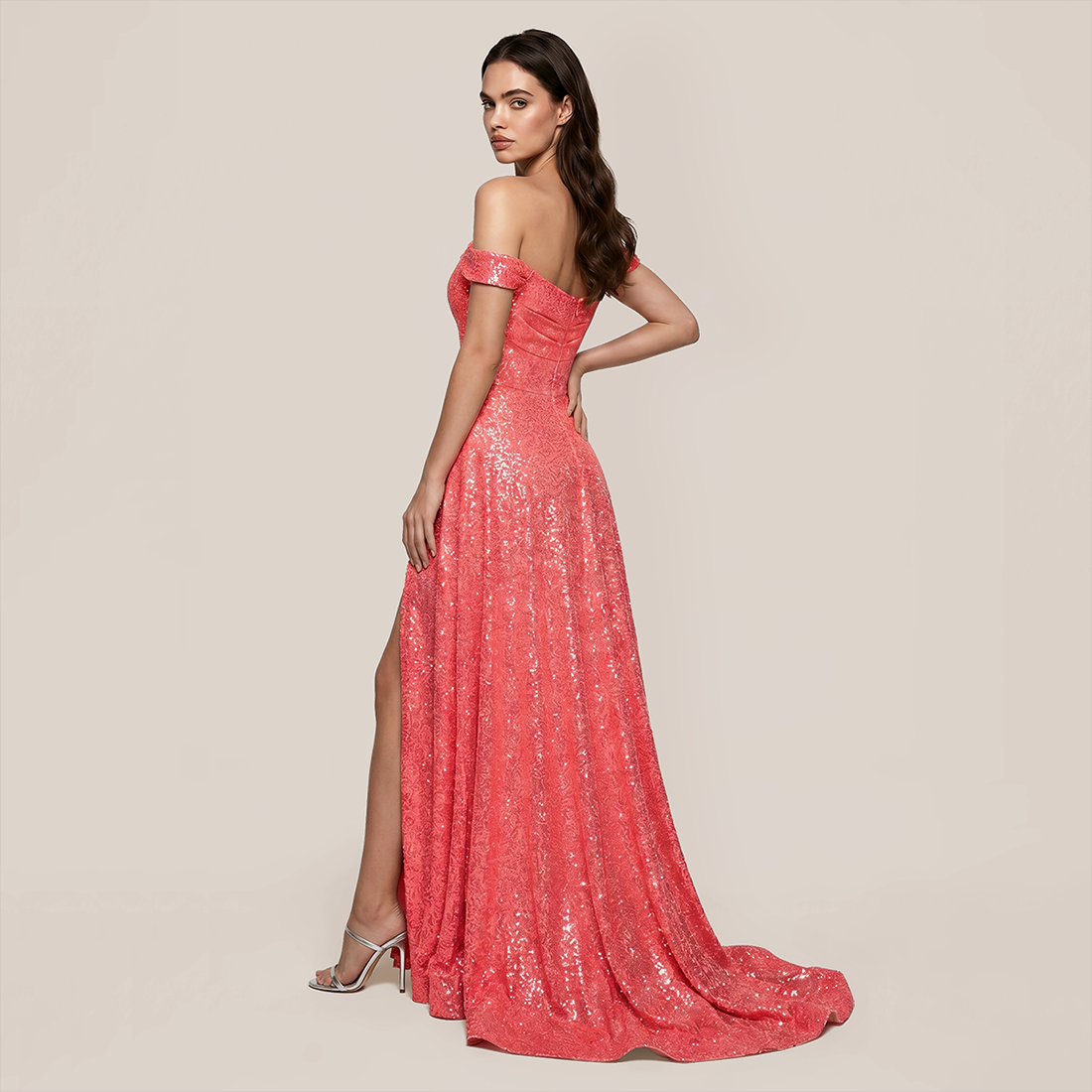 Formal Evening Maxi Fit & Flare Sequin Elegant Dress - Wholesale Dresses Low MOQ - MYTHSIS
