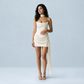 Graduation & Prom Mini Bodycon Polyester Sexy Spaghetti Strap Ruched Dress - MYTHSIS