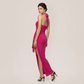 Graduation & Prom Maxi Bodycon Polyester Sexy Halter Neck Tie-Up Ruched Dress - Wholesale Dresses Low MOQ - MYTHSIS