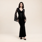 Wholesale Women's Gothic Velvet Lace Bell-Sleeve Long Dress