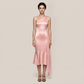 Graduation & Prom Midi Bodycon Polyester Sexy One-Shoulder Satin Ruffle Dress - MYTHSIS