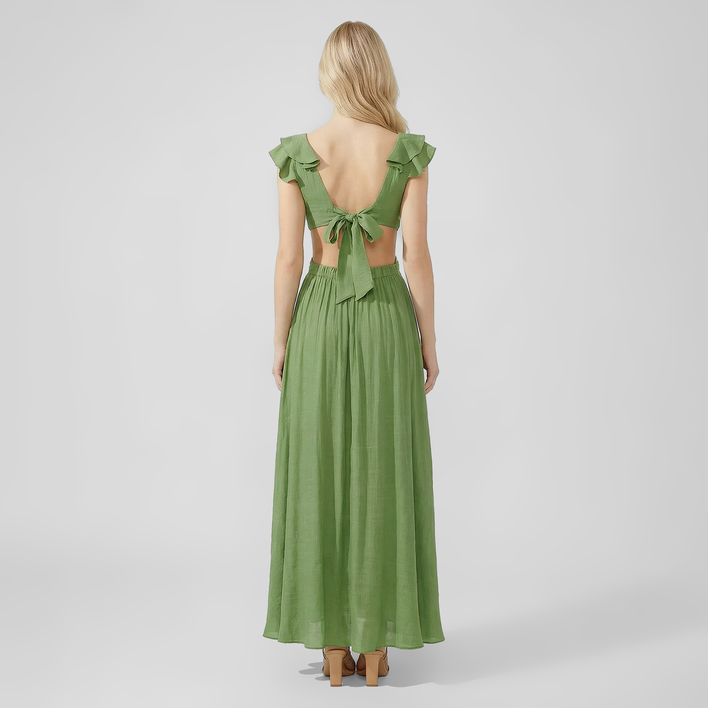 Vacation Maxi A-Line Chiffon Sexy Deep V-Neck Dress - MYTHSIS