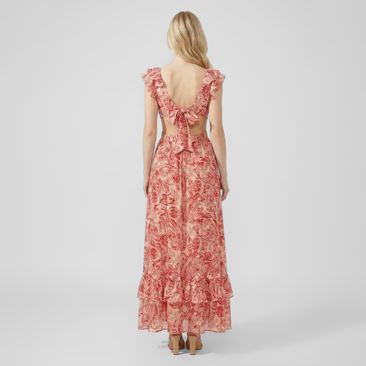 Vacation Maxi A-Line Chiffon Sexy Deep V-Neck Dress - MYTHSIS