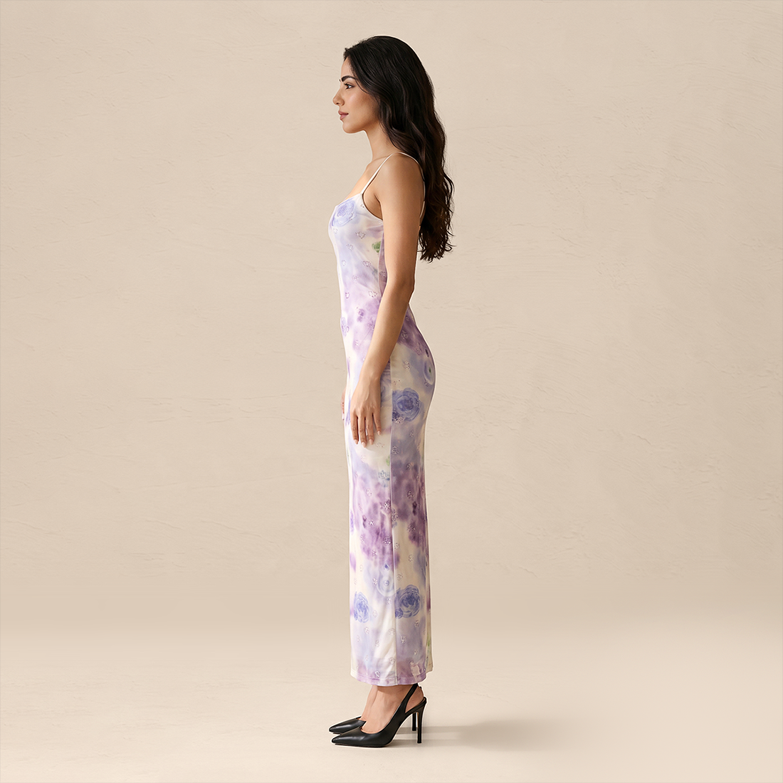Vacation Maxi A-Line Bodycon Boho Spaghetti Strap Tie-Dye Rainbow Print Dress - MYTHSIS