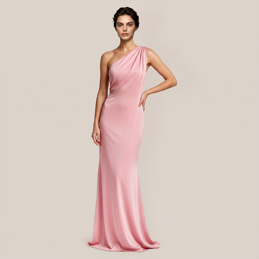 Graduation & Prom Maxi Bodycon Milk Silk Sexy Off-Shoulder Tie-Back Slit Dress - MYTHSIS