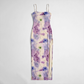 Vacation Maxi A-Line Bodycon Boho Spaghetti Strap Tie-Dye Rainbow Print Dress - MYTHSIS