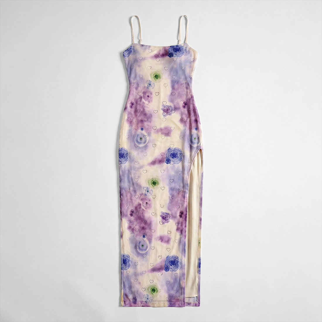 Vacation Maxi A-Line Bodycon Boho Spaghetti Strap Tie-Dye Rainbow Print Dress - MYTHSIS