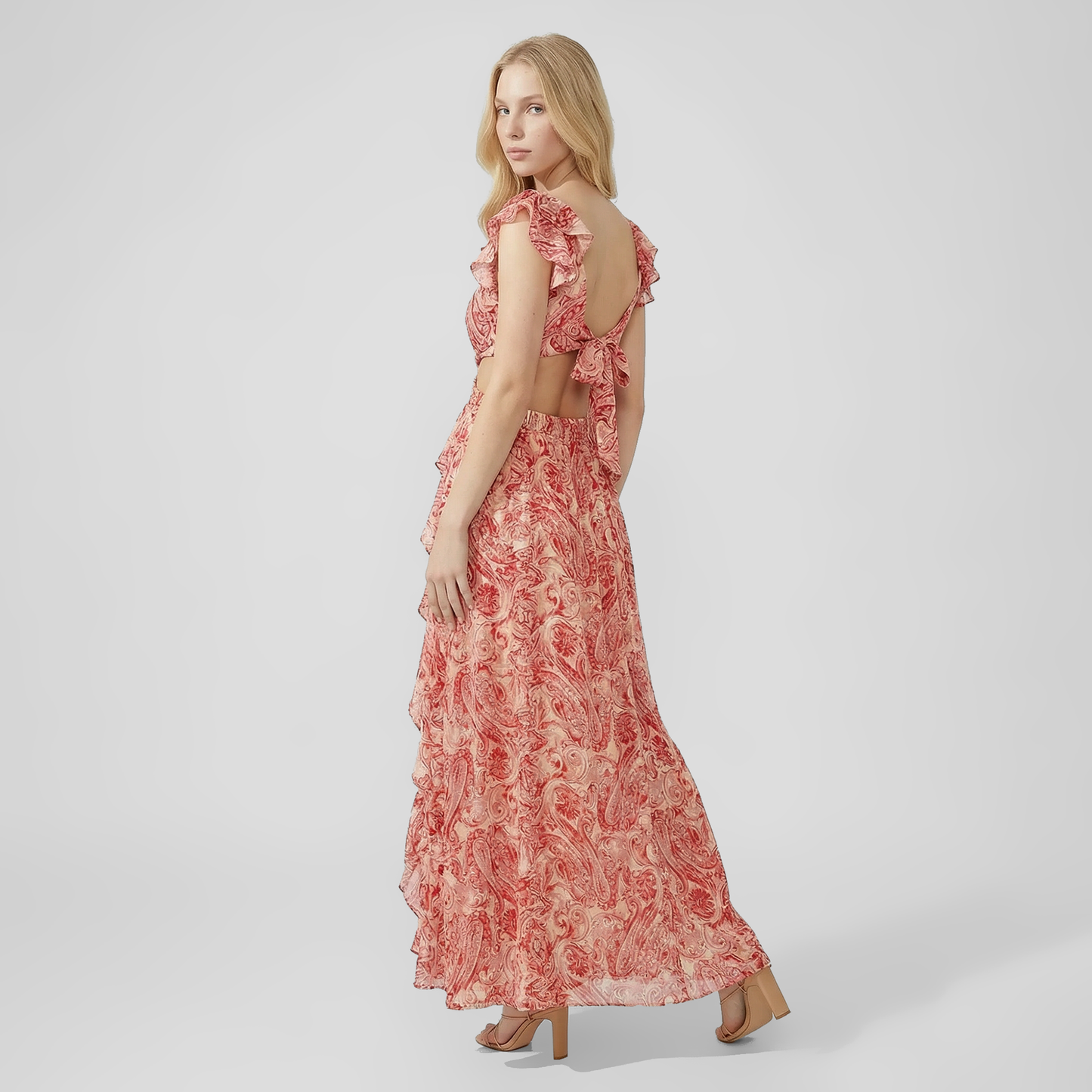 Vacation Maxi A-Line Chiffon Sexy Deep V-Neck Dress - MYTHSIS