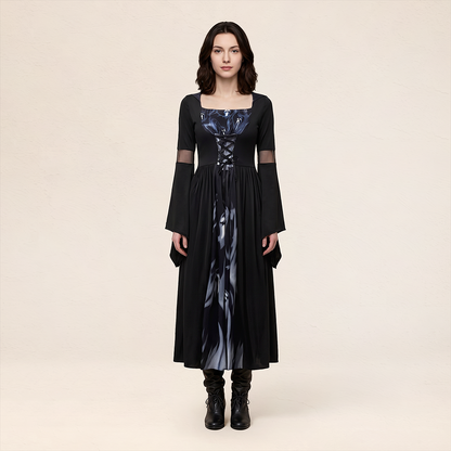 Wholesale Women's Witch Hooded Halloween Costume Long Dress
