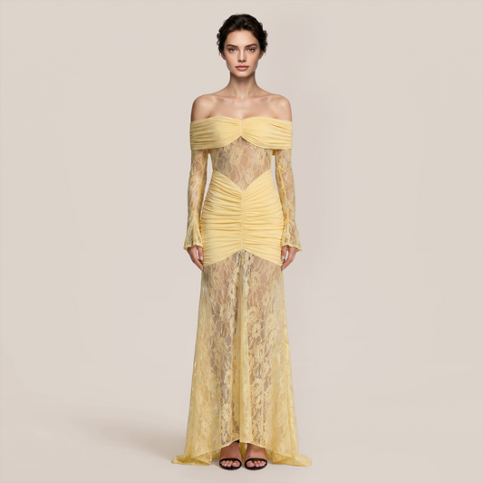 Graduation & Prom Maxi Bodycon Lace Sexy Off?shoulder Dress - MYTHSIS