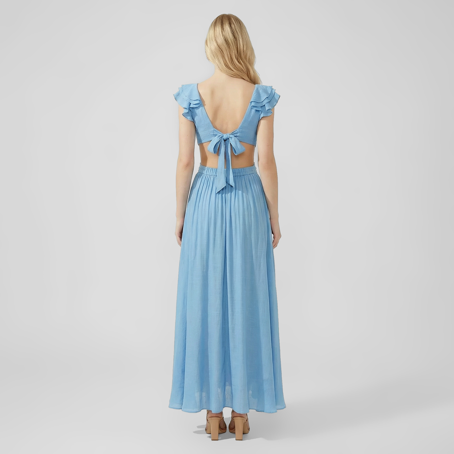 Vacation Maxi A-Line Chiffon Sexy Deep V-Neck Dress - MYTHSIS