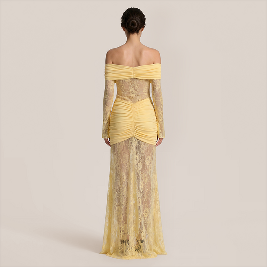 Graduation & Prom Maxi Bodycon Lace Sexy Off?shoulder Dress - MYTHSIS