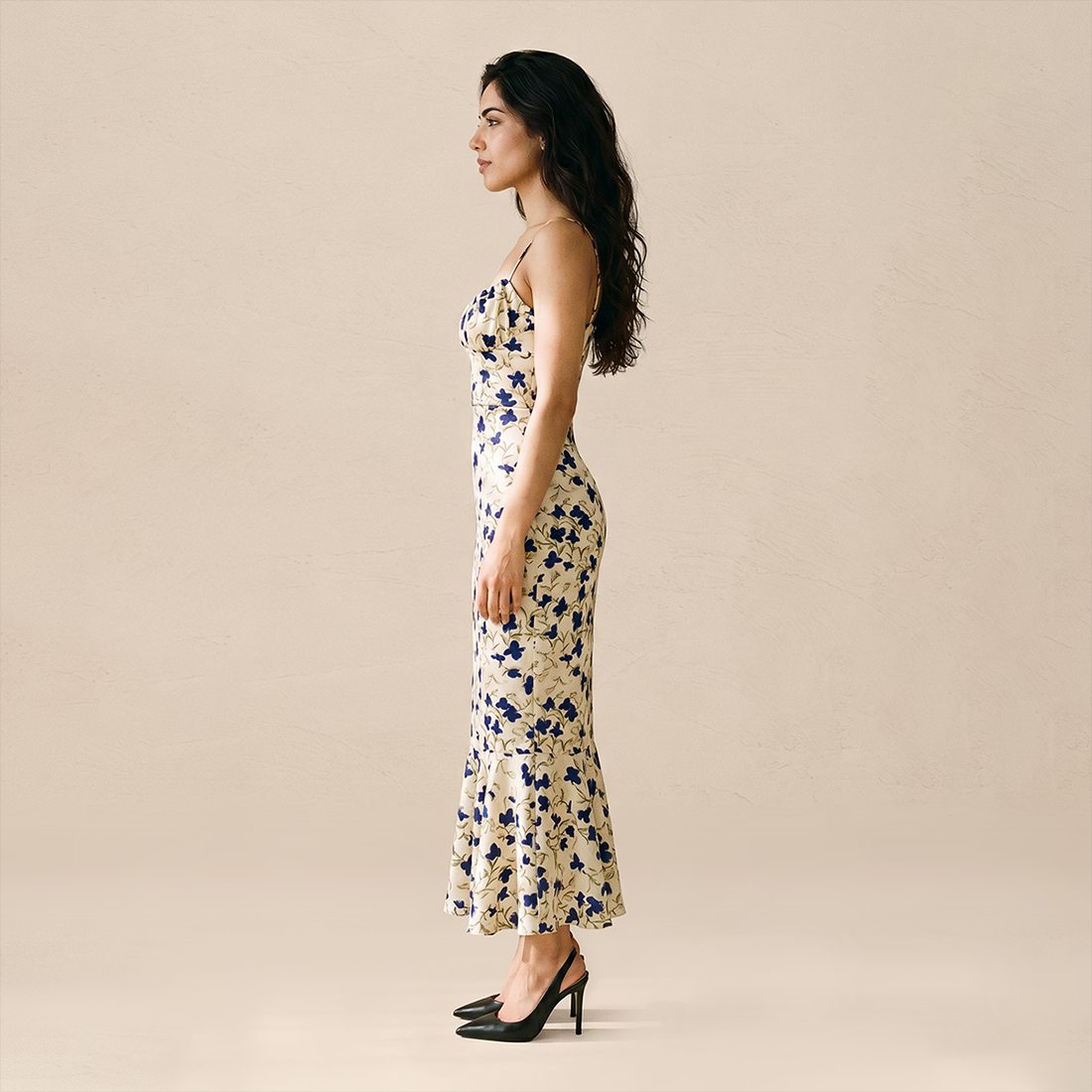 Vacation Maxi Bodycon Polyester Boho V-Neck Floral Ruffle Tie-Up Dress - MYTHSIS