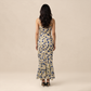 Vacation Maxi Bodycon Polyester Boho V-Neck Floral Ruffle Tie-Up Dress - MYTHSIS