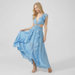 Vacation Maxi A-Line Chiffon Sexy Deep V-Neck Dress - MYTHSIS