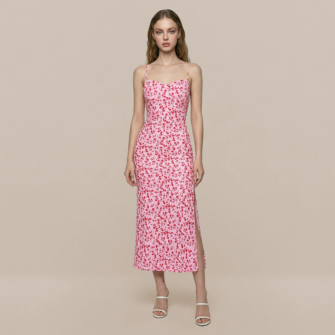 Date Night Midi Slip Dress Chiffon Feminine Dress - MYTHSIS