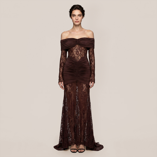 Graduation & Prom Maxi Bodycon Lace Sexy Off shoulder Dress - Wholesale Dresses Low MOQ - MYTHSIS