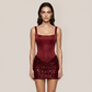 Party & Event Mini Bodycon Sequin Satin Spliced Dress - MYTHSIS