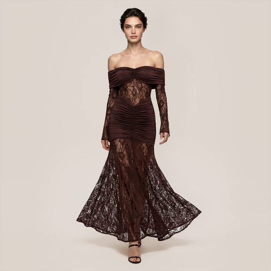 Graduation & Prom Maxi Bodycon Lace Sexy Off?shoulder Dress - MYTHSIS