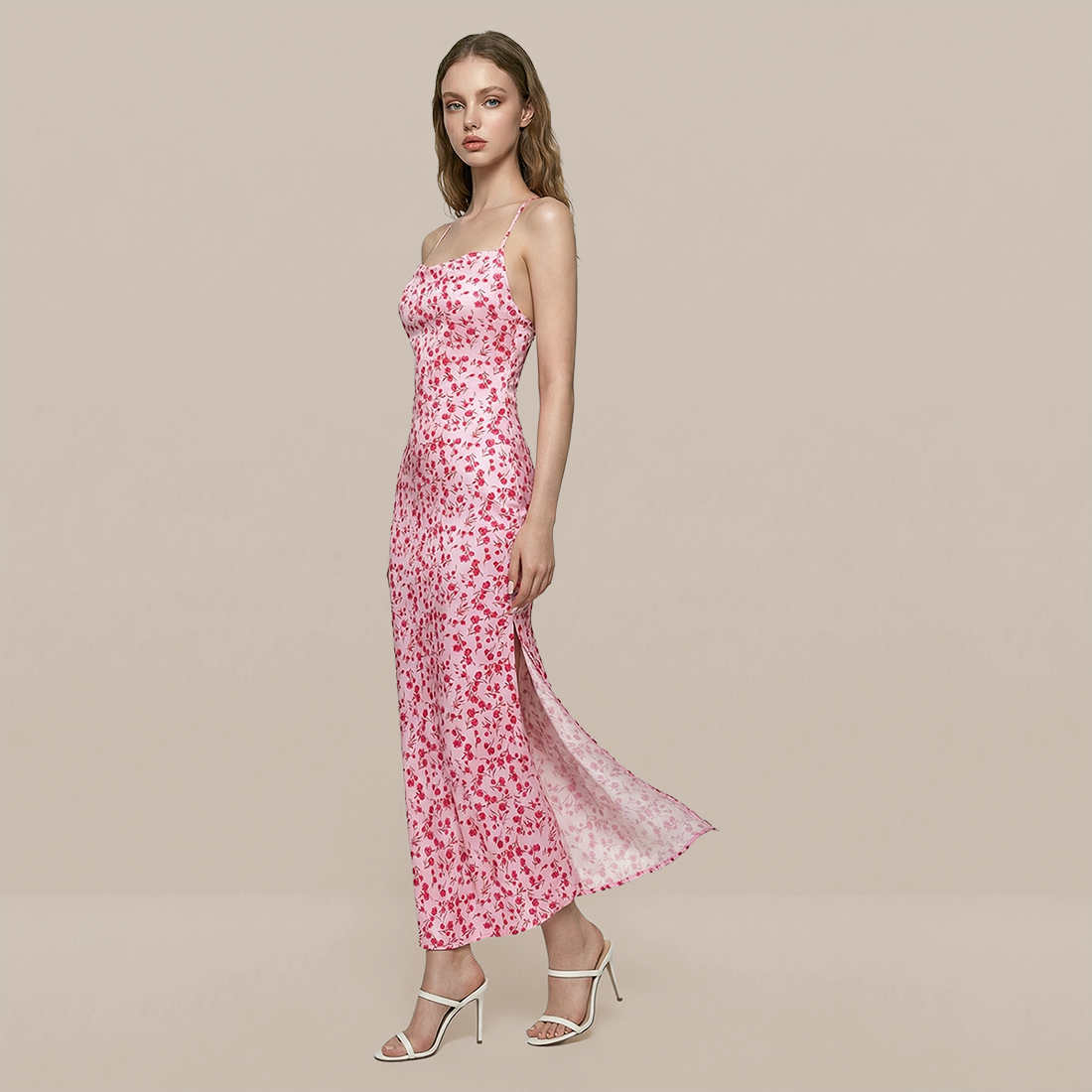 Date Night Midi Slip Dress Chiffon Feminine Dress - MYTHSIS