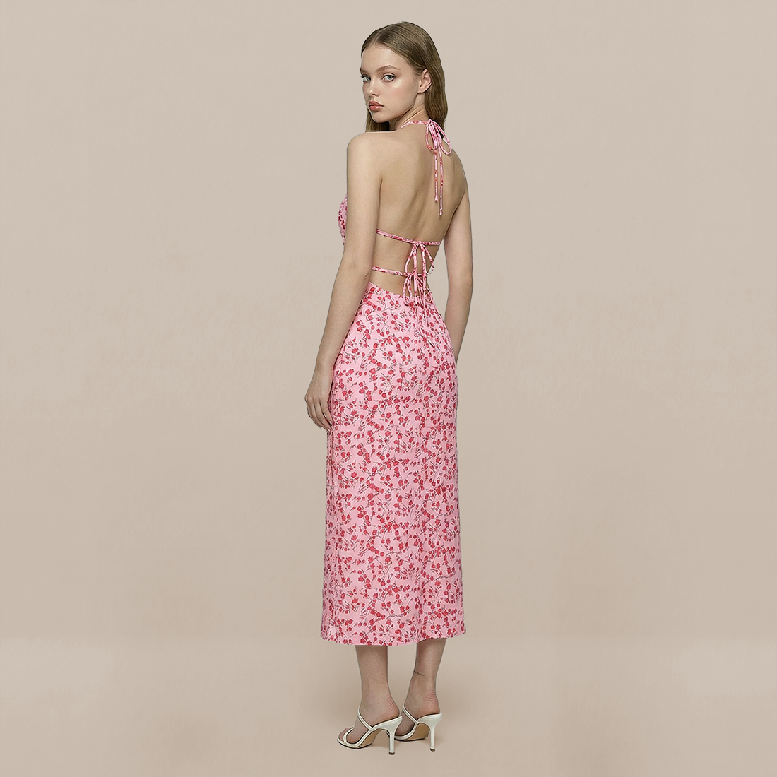 Date Night Midi Slip Dress Chiffon Feminine Dress - MYTHSIS