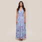 Vacation Maxi A-Line Satin Ruffle HalterFlowy Dress - MYTHSIS