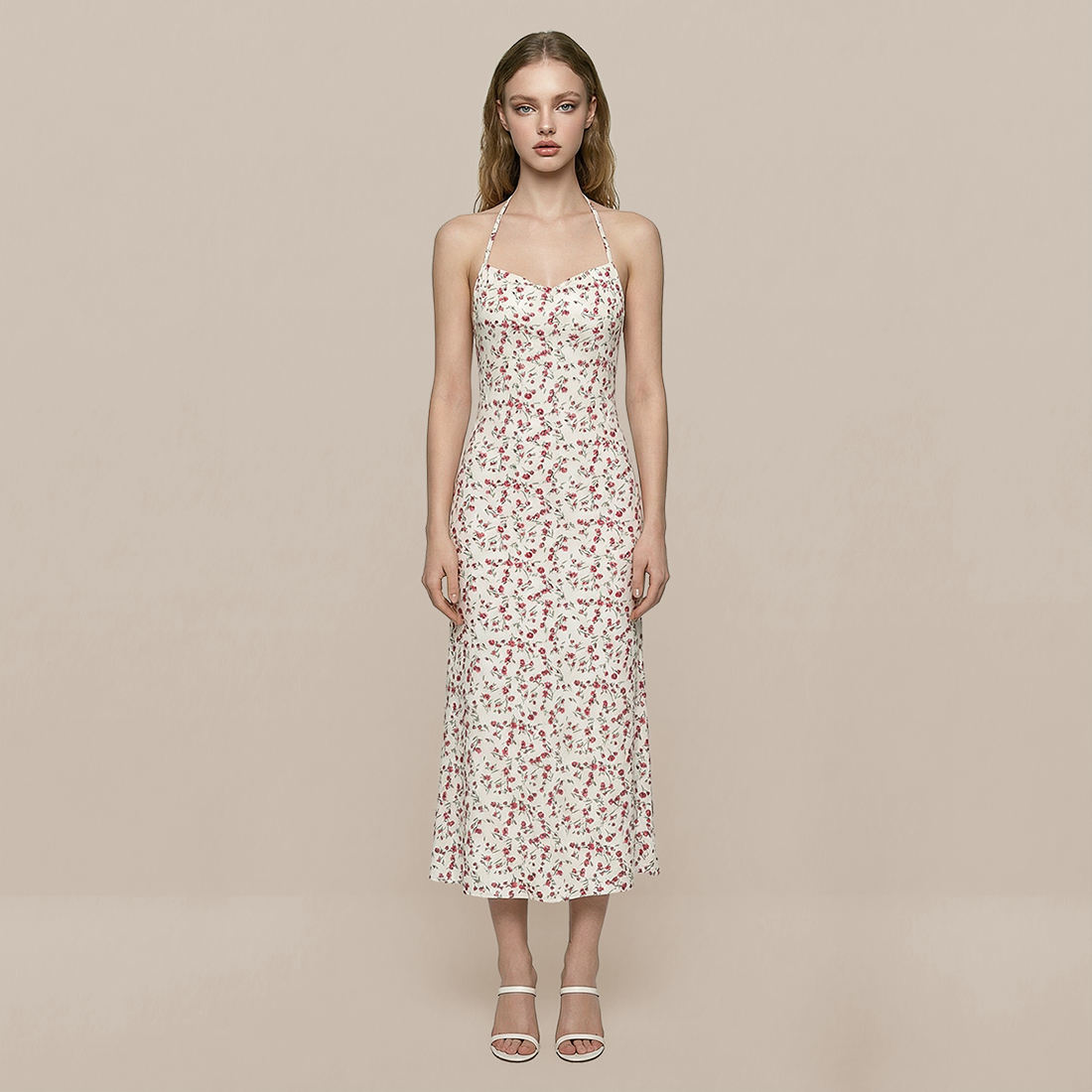 Date Night Midi Slip Dress Chiffon Feminine Dress - MYTHSIS