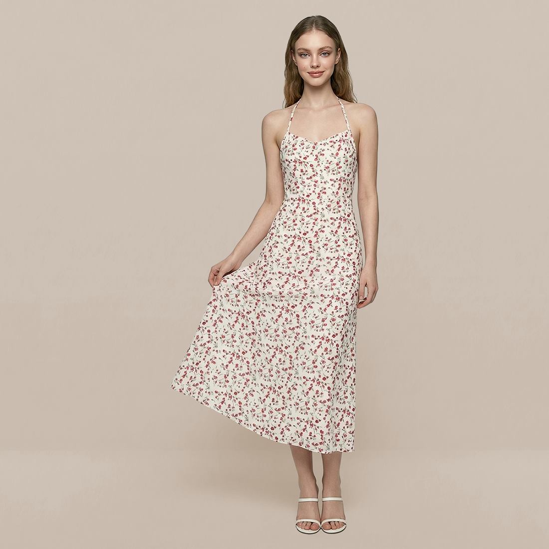 Date Night Midi Slip Dress Chiffon Feminine Dress - MYTHSIS