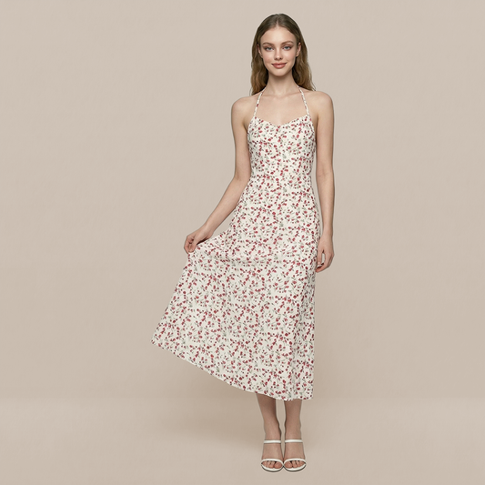 Date Night Midi Slip Dress Chiffon Feminine Dress - MYTHSIS