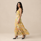 Vacation Maxi A-Line Polyester Boho Cross Spaghetti Strap Cutout Flowy Dress - MYTHSIS