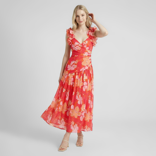 Elegant V-Neck Backless Slit Maxi Dress